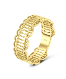 Gorgeous Gold Plated Silver Band NSR-2963-GP